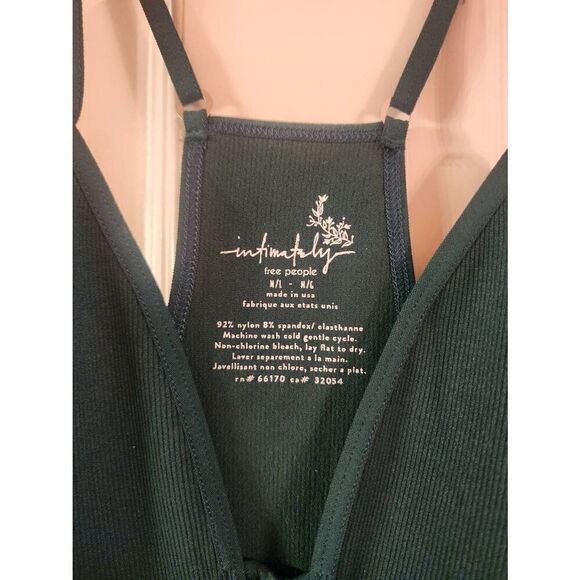 Free People intimately ribbed knit bodysuit NWOT M/L dark green - Picture 3 of 6